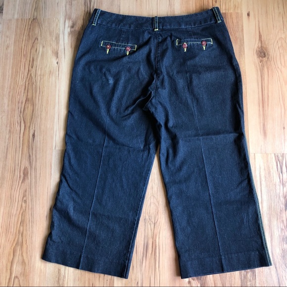 LARRY LEVINE Y2K Vintage Stretch Sport Capri Jeans Blue Size 10 Women’s - Picture 6 of 16